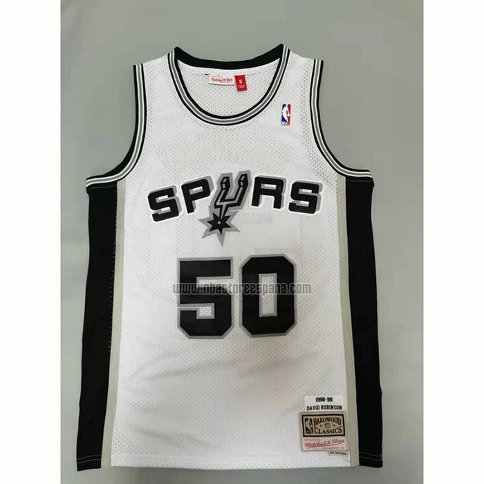 Camiseta San Antonio Spurs David Robinson NO 50 Mitchell & Ness 1998-99 Blanco